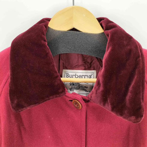 バーバリーズ BURBERRYS 襟ベロア ラグランステンカラーコート レディース