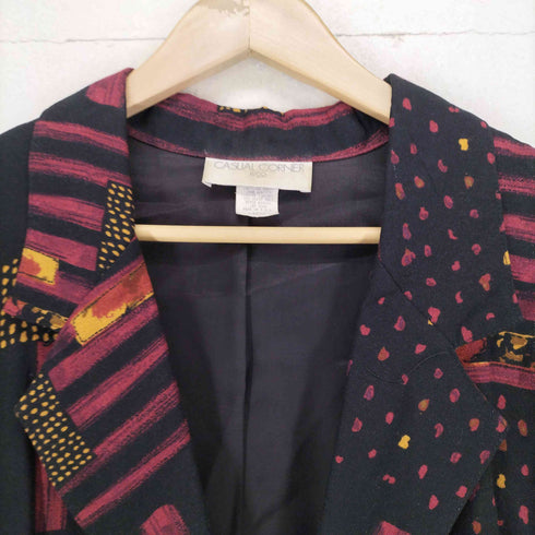 CASUAL CORNER USA製 総柄1Bテーラードジャケット メンズ L