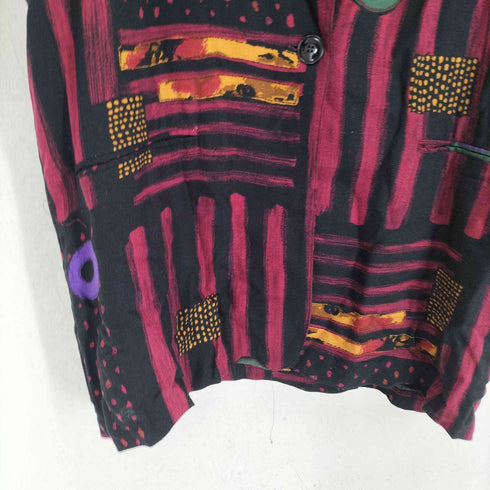 CASUAL CORNER USA製 総柄1Bテーラードジャケット メンズ L