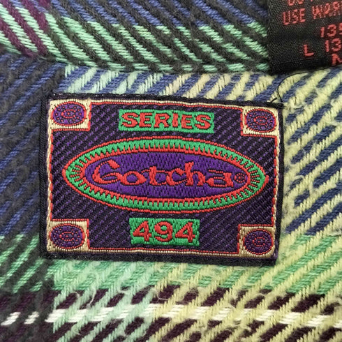GOTCHA 90s チェック柄 ヘビーウェイト コットンフランネル L/Sシャツ ヘビネル メンズ import:M