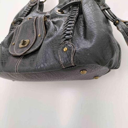 フリンジデザイン レザーハンドバッグ Y2K レディース