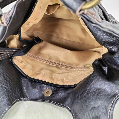 フリンジデザイン レザーハンドバッグ Y2K レディース