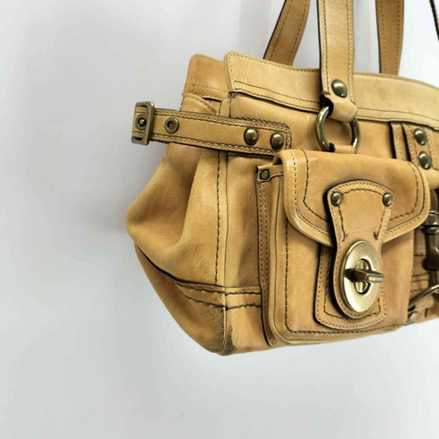 コーチ COACH サッチェル リングレザーハンドバッグ Y2K レディース