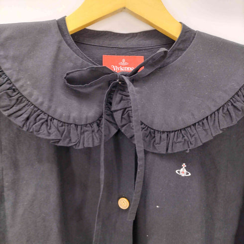 ヴィヴィアンウエストウッドレッドレーベル Vivienne Westwood RED LABEL つけ襟 オーブロゴ 刺繍 ギャザー スリーブ シャツ ブラウス レディース 00
