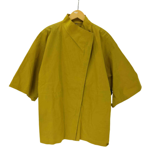 ジルサンダー JIL SANDER イタリア製 ボンディング加工 コットン ポリウレタンコーティング アシンメトリーネック シャツ レディース 36