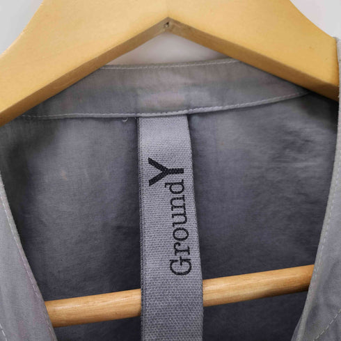 グラウンドワイ Ground Y ガーメントダイ 染め加工 デザインヨーク ノーカラー シャツ メンズ JPN:3