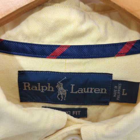 ラルフローレン RALPH LAUREN CLASSIC FIT ポニー刺繍 マチ付 ボタンダウン シャツ メンズ import:L