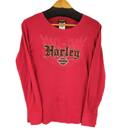 ハーレーダビッドソン HARLEY-DAVIDSON フロントスタッズ両面プリント L/S Tシャツ メンズ import:L