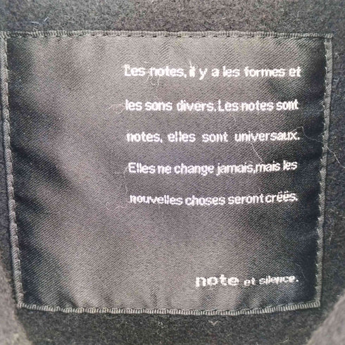 ノートエシロンス note et silence ウール スロートラッチ ミドル丈 ピーコート レディース FREE