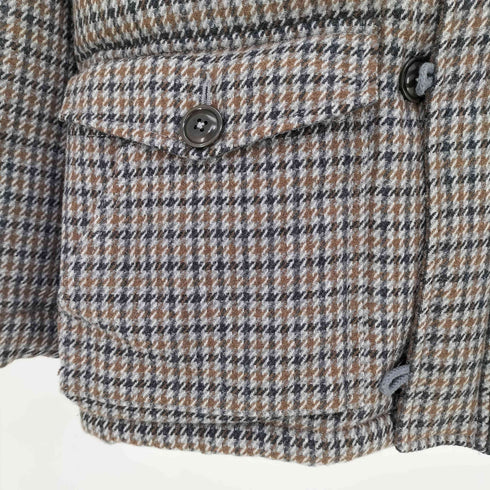 アダムエロペ Adam et Rope 千鳥格子柄 比翼ジップ フーデッドジャケット メンズ JPN:M