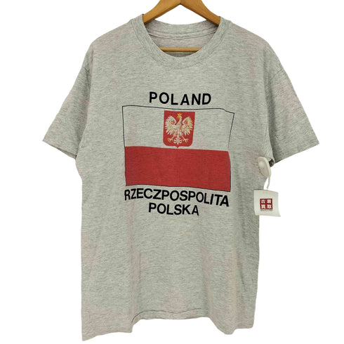 90s シングルステッチ POLAND RZECZPOSPOLITA POLSKA プリント クルーネックTシャツ メンズ