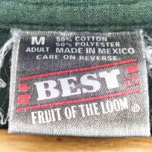 フルーツオブザルーム FRUIT OF THE LOOM 90s メキシコ製 シングルステッチ BESY プリント クルーネックTシャツ メンズ import:M