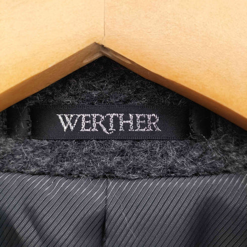 WERTHER アンゴラ― ウール ダブルブレスト ロング チェスターコート メンズ