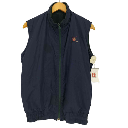 ポロゴルフラルフローレン POLO GOLF RALPH LAUREN 90s ロゴ刺繍 リバーシブル フリースベスト メンズ import:S