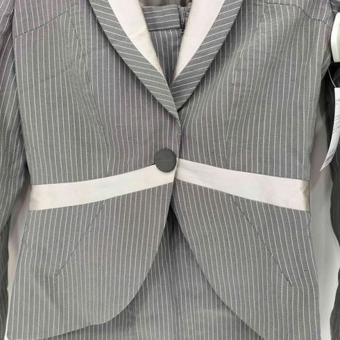ジョルジオアルマーニ Giorgio Armani 00s イタリア製 ストライプ柄 ショールカラー テーラードジャケット ショートスカート スーツセットアップ レディース FR:36
