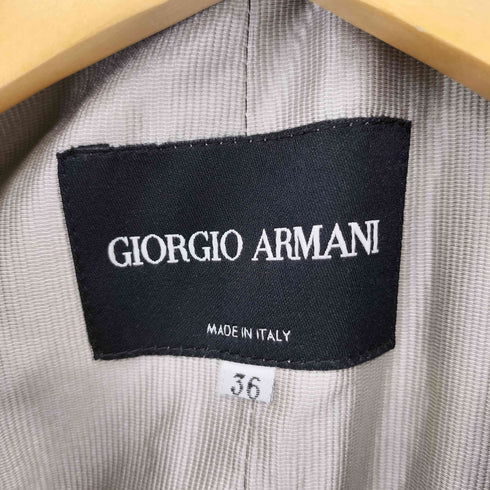ジョルジオアルマーニ Giorgio Armani 00s イタリア製 ストライプ柄 ショールカラー テーラードジャケット ショートスカート スーツセットアップ レディース FR:36