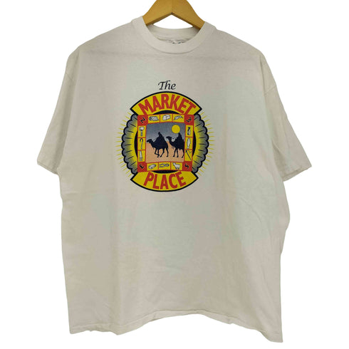 ヘインズ Hanes 90s USA製 BEEFY-T 袖裾シングルステッチ The MARKET PLACE プリントクルーネックTシャツ メンズ import:XL