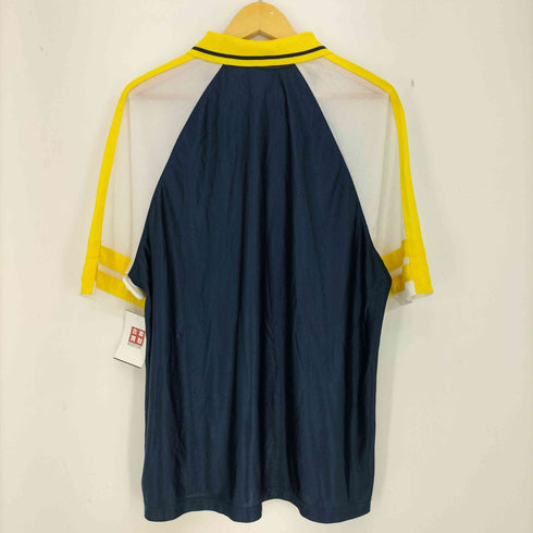 90s STREET CULTURE 素材切替 ハーフジップ ポロシャツ メンズ import:L