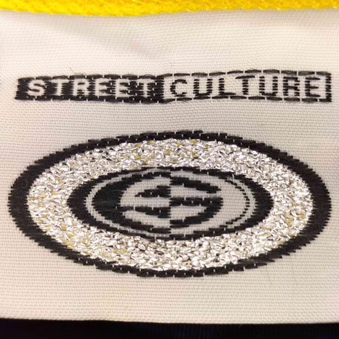 90s STREET CULTURE 素材切替 ハーフジップ ポロシャツ メンズ import:L