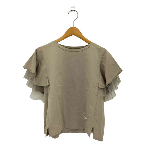 ヴィヴィアンタム VIVIENNE TAM チュール フリルスリーブ クルーネック コットン 半袖Tシャツ レディース FR:38