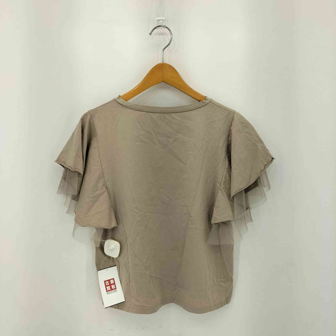 ヴィヴィアンタム VIVIENNE TAM チュール フリルスリーブ クルーネック コットン 半袖Tシャツ レディース FR:38