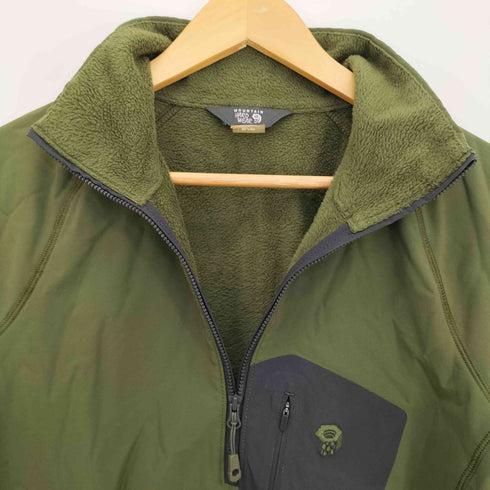 マウンテンハードウェア MOUNTAIN HARDWEAR ロゴ刺繍 サムホール 胸ポケット 裏地フリース ハーフジップ プルオーバー ソフトシェル メンズ import:S