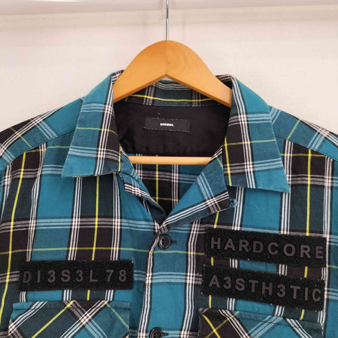 ディーゼル DIESEL ベルクロワッペン バックロゴ チェックシャツ メンズ