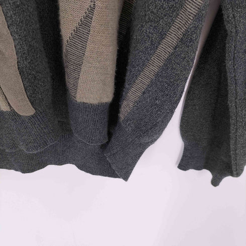 GUY de BERAC スウェード 切替 アーガイル ウール アクリル Vネック ニット メンズ 4