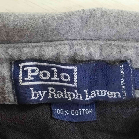 ポロバイラルフローレン Polo by RALPH LAUREN 90S ネルカラー スモールポニー刺繍 ボーダー鹿の子 L/S ポロシャツ メンズ import:L
