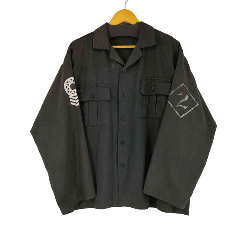 アームバックプリント L/S 開襟シャツ メンズ