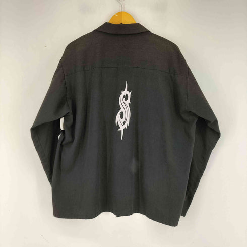 アームバックプリント L/S 開襟シャツ メンズ
