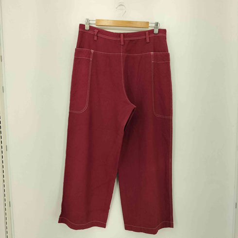 トリココムデギャルソン tricot COMME des GARCONS 90s ステッチデザイン ボタンフライ ワッシャーワイド スラックスパンツ レディース