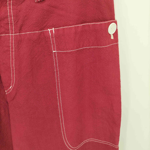 トリココムデギャルソン tricot COMME des GARCONS 90s ステッチデザイン ボタンフライ ワッシャーワイド スラックスパンツ レディース