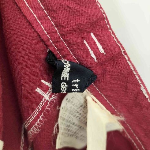 トリココムデギャルソン tricot COMME des GARCONS 90s ステッチデザイン ボタンフライ ワッシャーワイド スラックスパンツ レディース