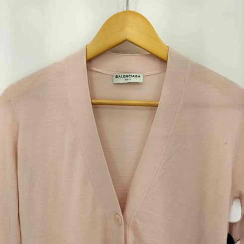 バレンシアガ BALENCIAGA カシミヤ ダブルポケット Vネック ロングスリーブ 薄手カーディガン レディース 34