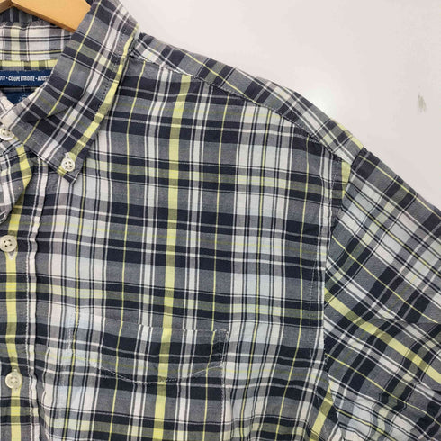 オールドネイビー OLD NAVY 00s SLIM FIT チェック 半袖シャツ ボックスシルエット メンズ import:L