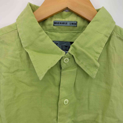 PETA MODE WASHABLE LINEN 襟ステッチ リネン半袖シャツ メンズ import:XL
