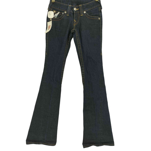 トゥルーレリジョン TRUE RELIGION USA製 ペイントフレアデニム パンツ レディース US:24
