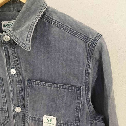 ササフラス SASSAFRAS ネコ目 ボタン チンスト付き ワークシャツ メンズ JPN:S