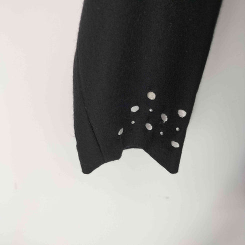 ワコー WAKO ドット刺繍 ラインストーン ウールブラウス レディース