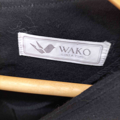 ワコー WAKO ドット刺繍 ラインストーン ウールブラウス レディース