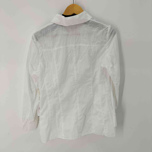 ヒロコビス HIROKO BIS essentiel フリルデザイン コットン長袖シャツ レディース 15AB