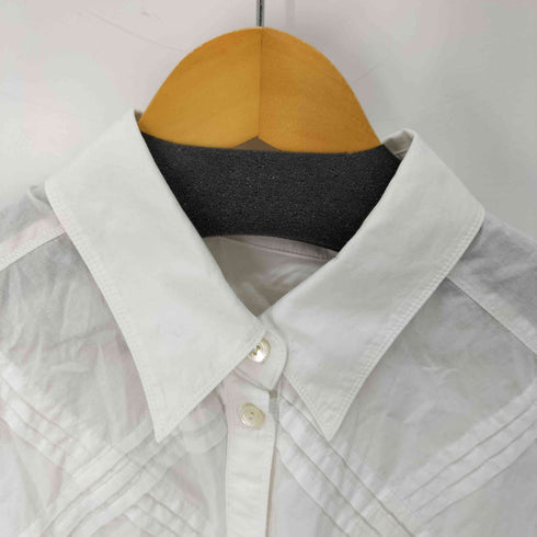ヒロコビス HIROKO BIS essentiel フリルデザイン コットン長袖シャツ レディース 15AB
