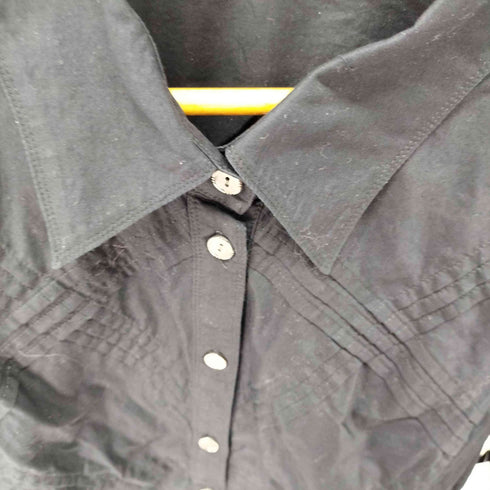 ヒロコビス HIROKO BIS essentiel フリルデザイン コットン長袖シャツ レディース 15AB