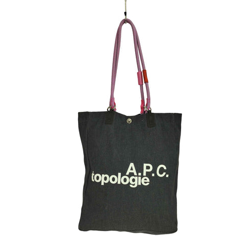 アーペーセー A.P.C. ロゴプリント デニム トートバッグ レディース