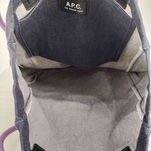 アーペーセー A.P.C. ロゴプリント デニム トートバッグ レディース