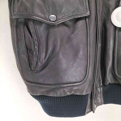 レザーシングルライダースジャケット メンズ US:42