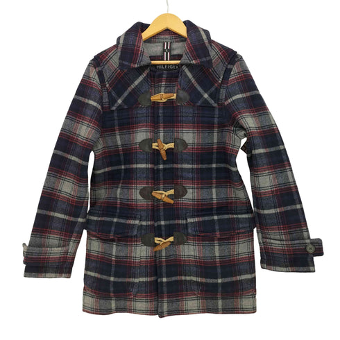 トミーヒルフィガー TOMMY HILFIGER チェック 比翼ジップ ウール ダッフルコート メンズ import:L