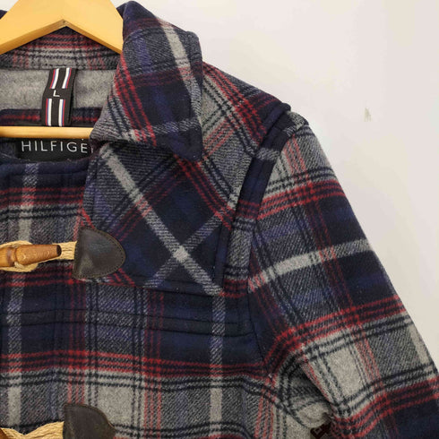 トミーヒルフィガー TOMMY HILFIGER チェック 比翼ジップ ウール ダッフルコート メンズ import:L