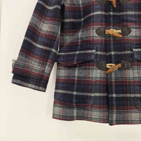 トミーヒルフィガー TOMMY HILFIGER チェック 比翼ジップ ウール ダッフルコート メンズ import:L